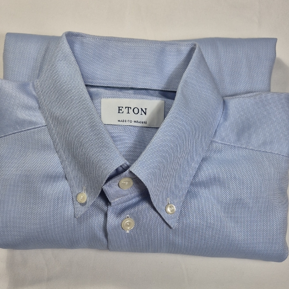 Eton Sky Blue Dress Shirt for Men - Picture 10 of 12
